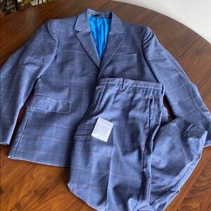 PAUL SMITH - suits 40 and 34 pants - Men's Blue Plaid Suit